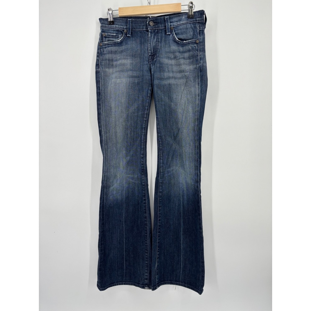 7 For All Mankind Flare Leg Jeans Dark Wash Blue Denim Size 27 U076PS080U-080U